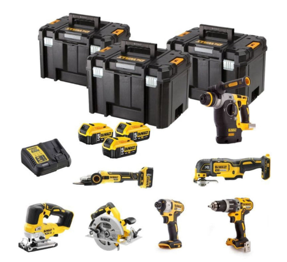 Kit 7 in 1 18V (3x5,0 Ah) in 3 scatole TSTAK - DEWALT DCK755P3T