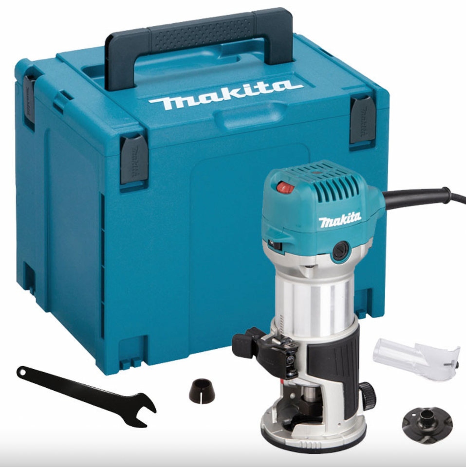 Rifilatrice-fresatrice da 710 W con pinza Ø8 o 6 mm in scatola Makpac - MAKITA RT0702CJ